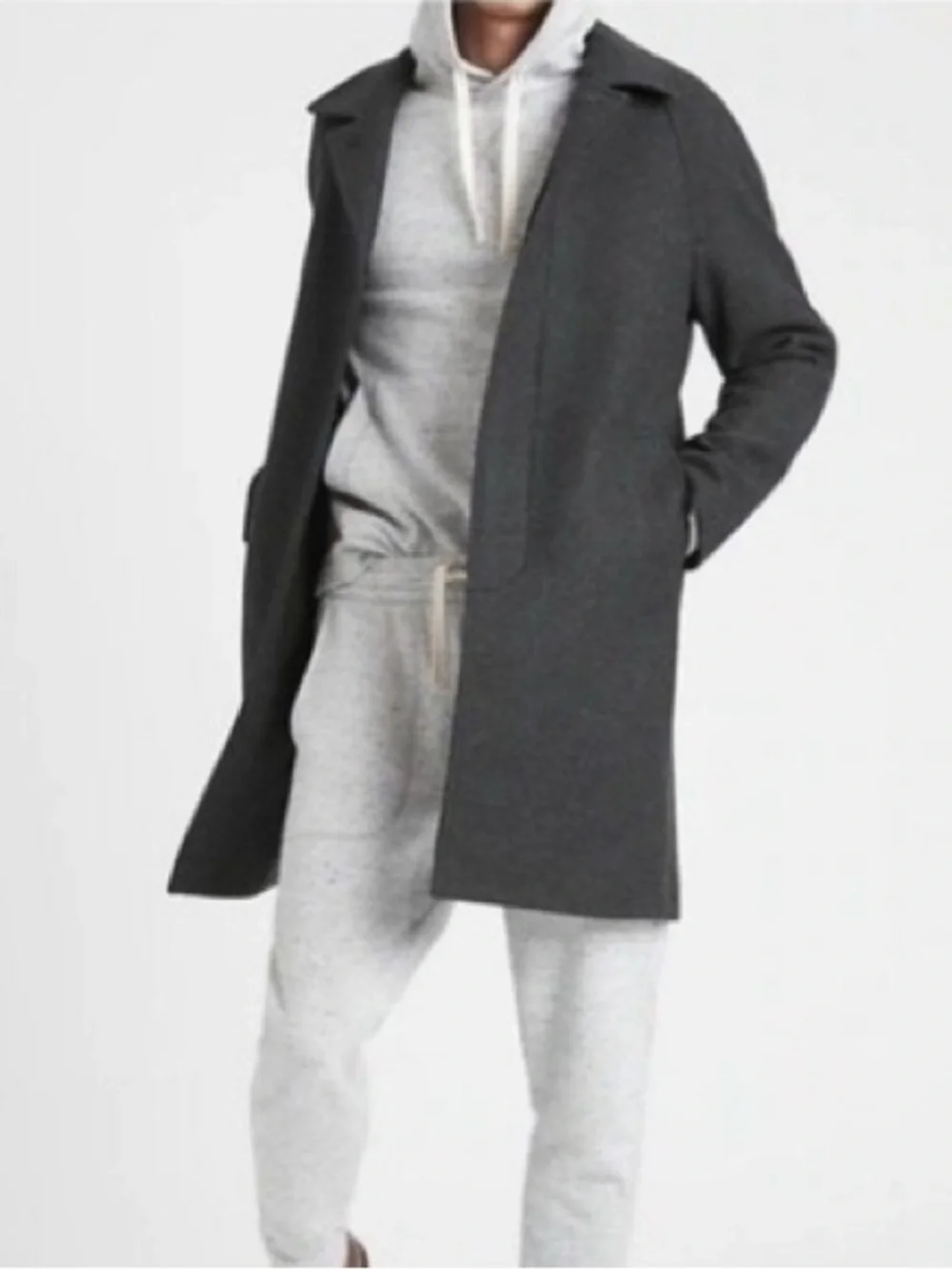 Banana Republic XL Melton Car Coat Virgin Wool Cashmere Blend Button Down Jacket